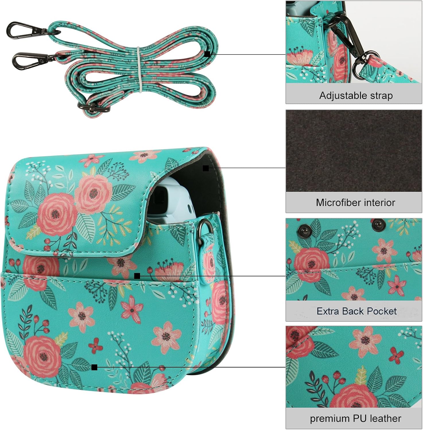 Case & Accessories, Bundle Pack Include Album, Selfie Lens & Other Accessories[Flowers,6 Items Kit] by SAIKA