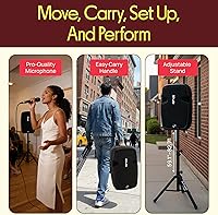 Vista 5 de Kit de sistema PA portátil e inalámbrico Pyle - 1800W de pico, compatible con Bluetooth, par activo + pasivo para sonido en interiores / exteriores