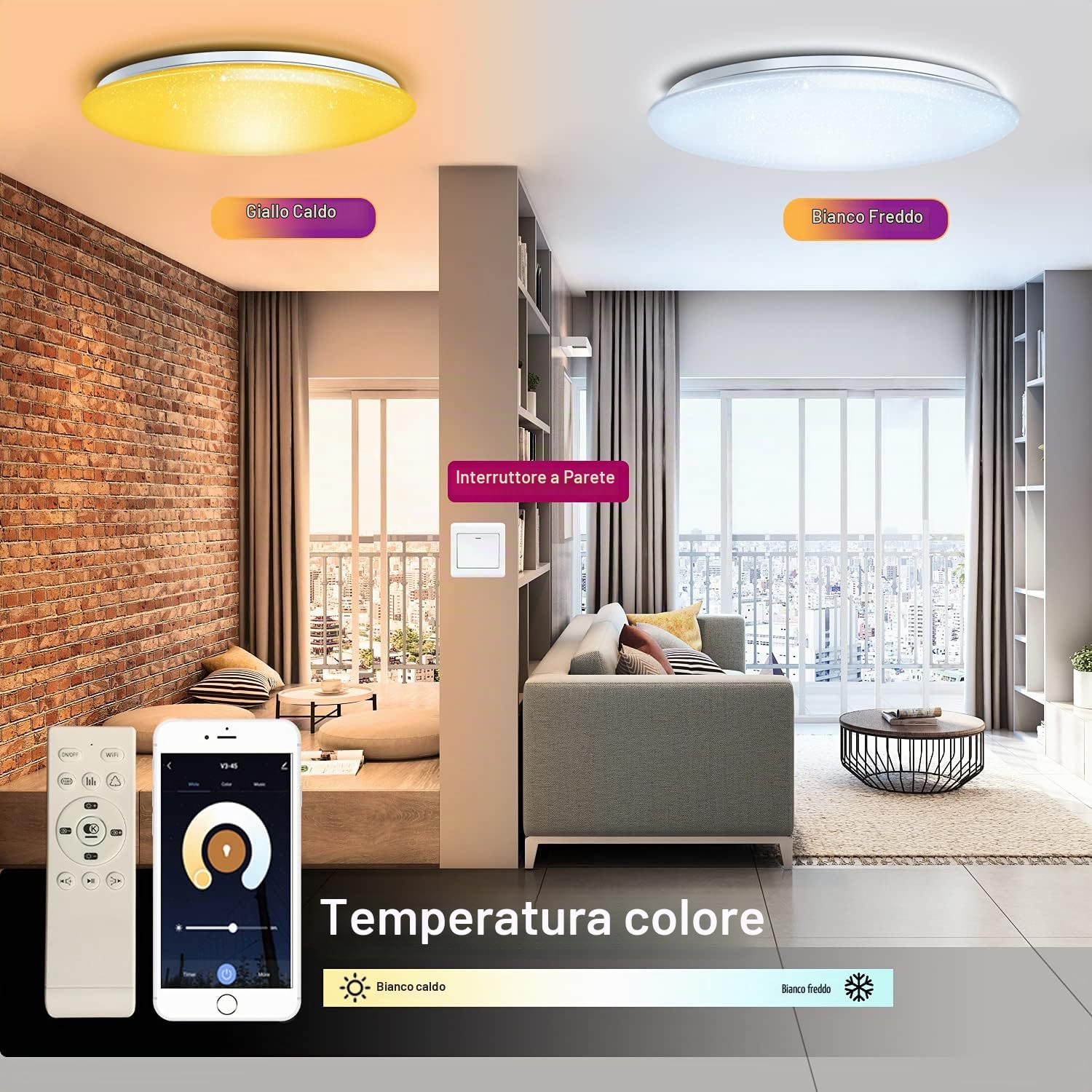 Φ40cm 45W Sternenhimmel Musik Deckenlampe Kompatibel Mit Google Home Kompatibel Mit Bluetooth Lautsprecher Deckenleuchte LED RGB Farbwechsel Dimmbar für Küche Schlafzimmer Badezimmer
