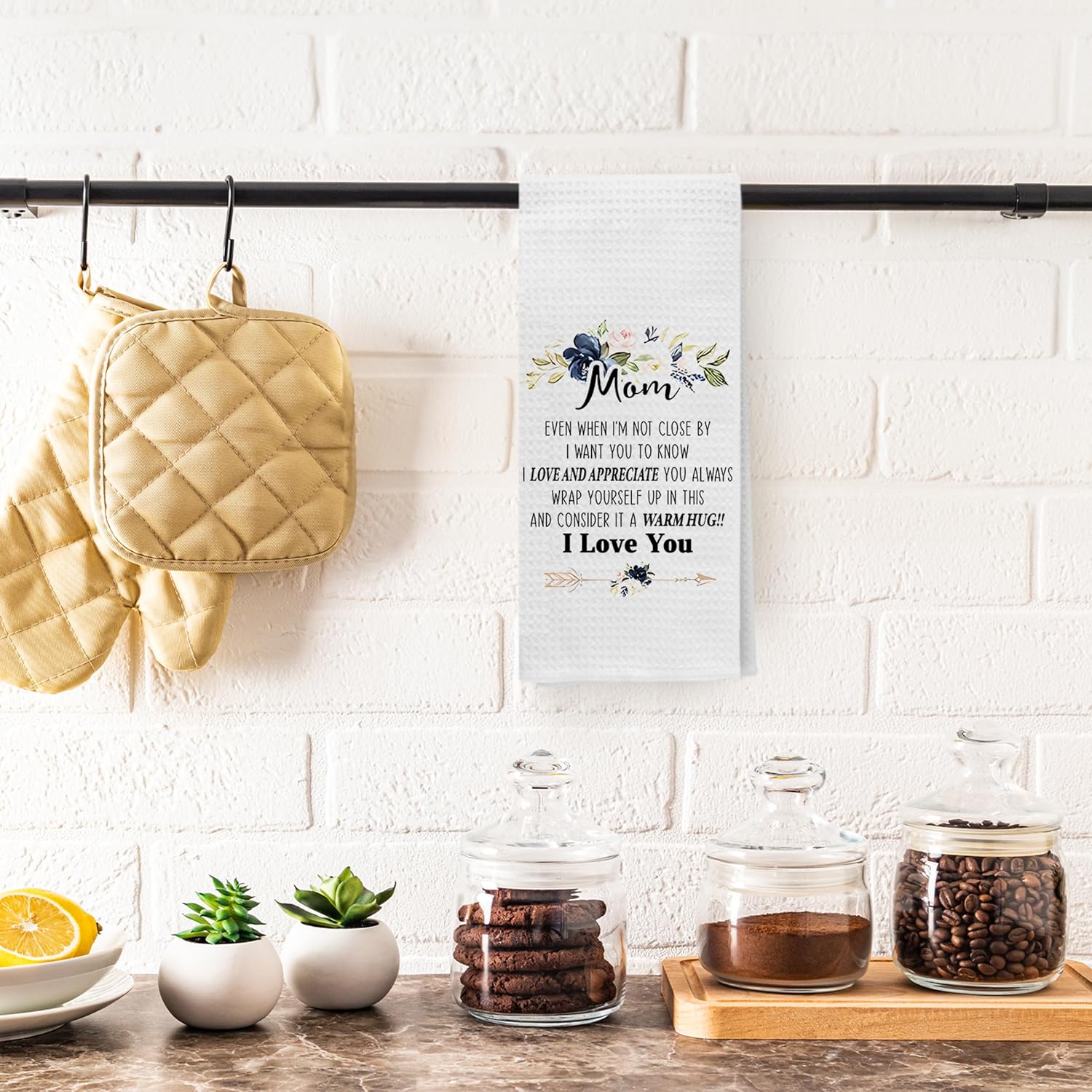 I Love You Mom Kitchen Towels, Mother's Day Birthday Gifts for Mom Hand Towels for Bathroom Kitchen Decorative, Mother Gifts from Kids Dish Tea Towels Drying Cloth, 16x24 Inch - Image 7