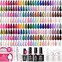 Vista 9 de Beetles - Set de 20 esmaltes de gel p/decoración de uñas, colección Fall Yard, purpurina naranja/marrón/rojo/azul marino, semipermanente, LED c/capa