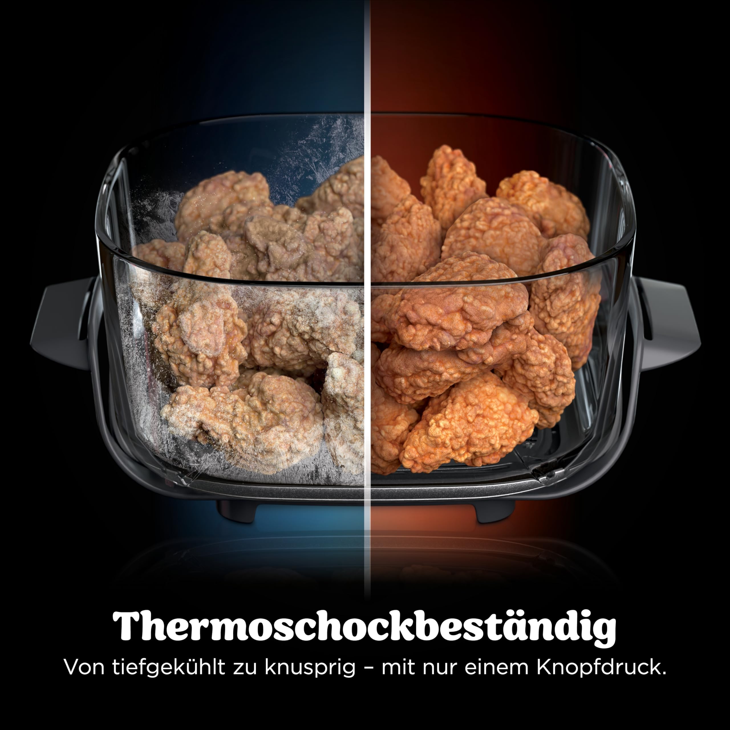 Ninja CRISPi Tragbare Heißluftfritteuse, 3,8 l & 1,4 l, 4-in-1: Heißluftfrittieren, Braten, Warmhalten, Aufknuspern, kompakt, 6 Portionen, 2 Glasbehälter & Deckel, 1700 W, Ingwerbraun FN101EUGD