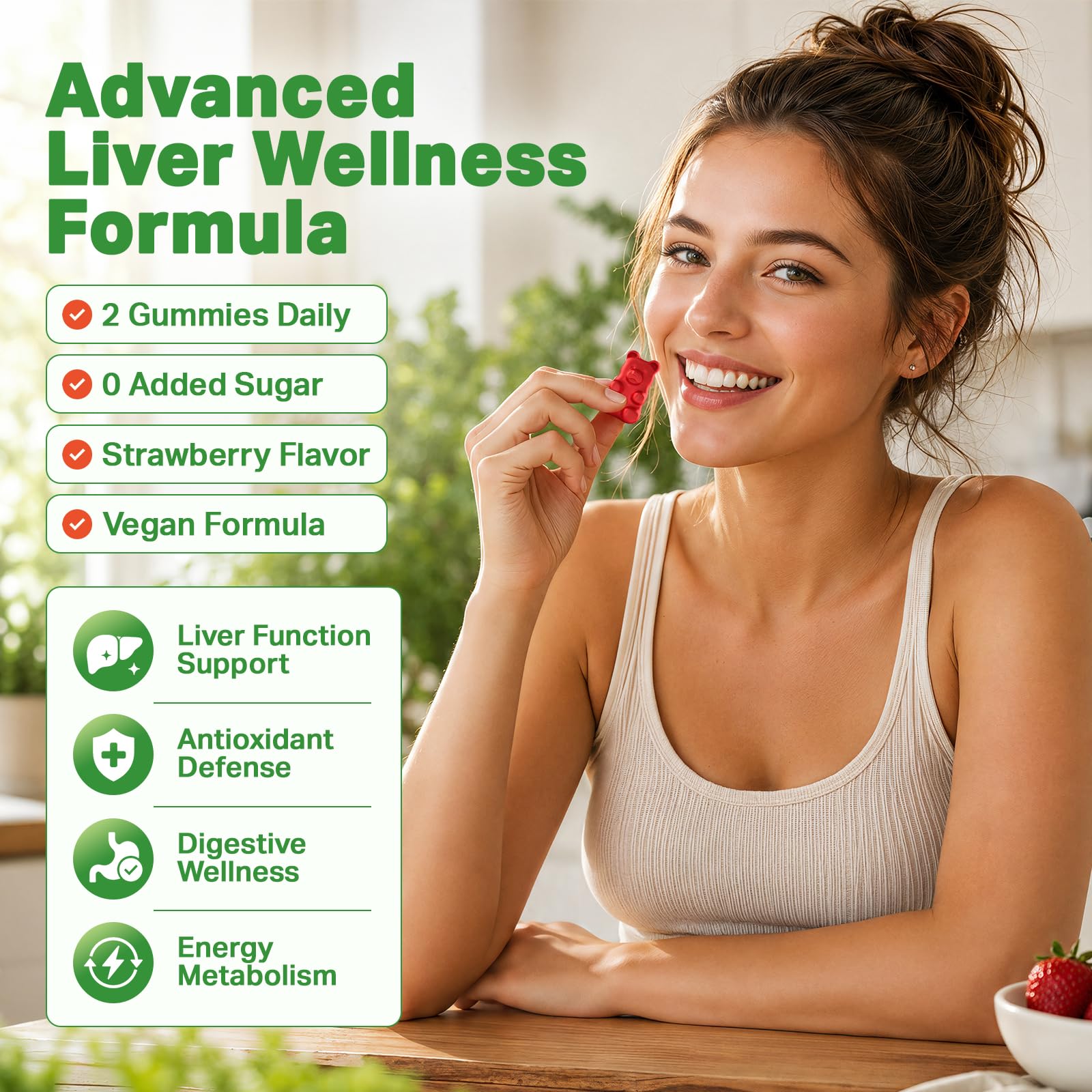 Liver Detox & Cleanse Gummies, Milk Thistle Supplement with TUDCA, NAC, Turmeric, Dandelion & Artichoke – Advanced Liver Support, Antioxidant & Immune Booster,Vegan Strawberry Flavor 60 Count — Amazon image 5