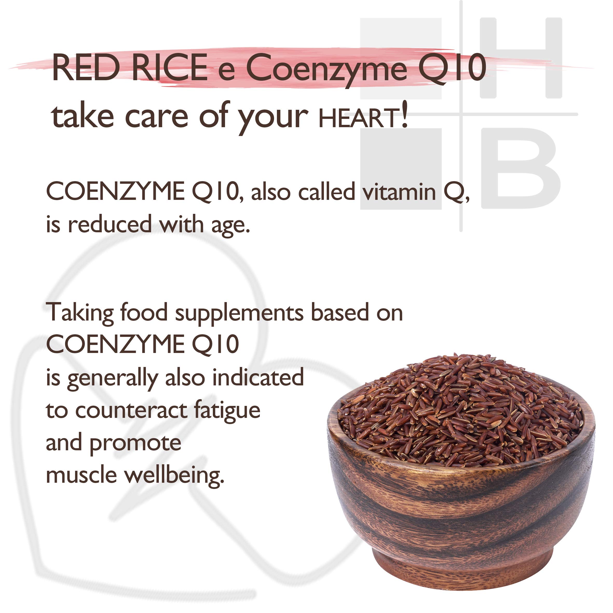 RISO ROSSO e COENZIMA Q10 HB | 120 capsule | riso rosso fermentato | con VITAMINA Q10 | Prodotto Italiano