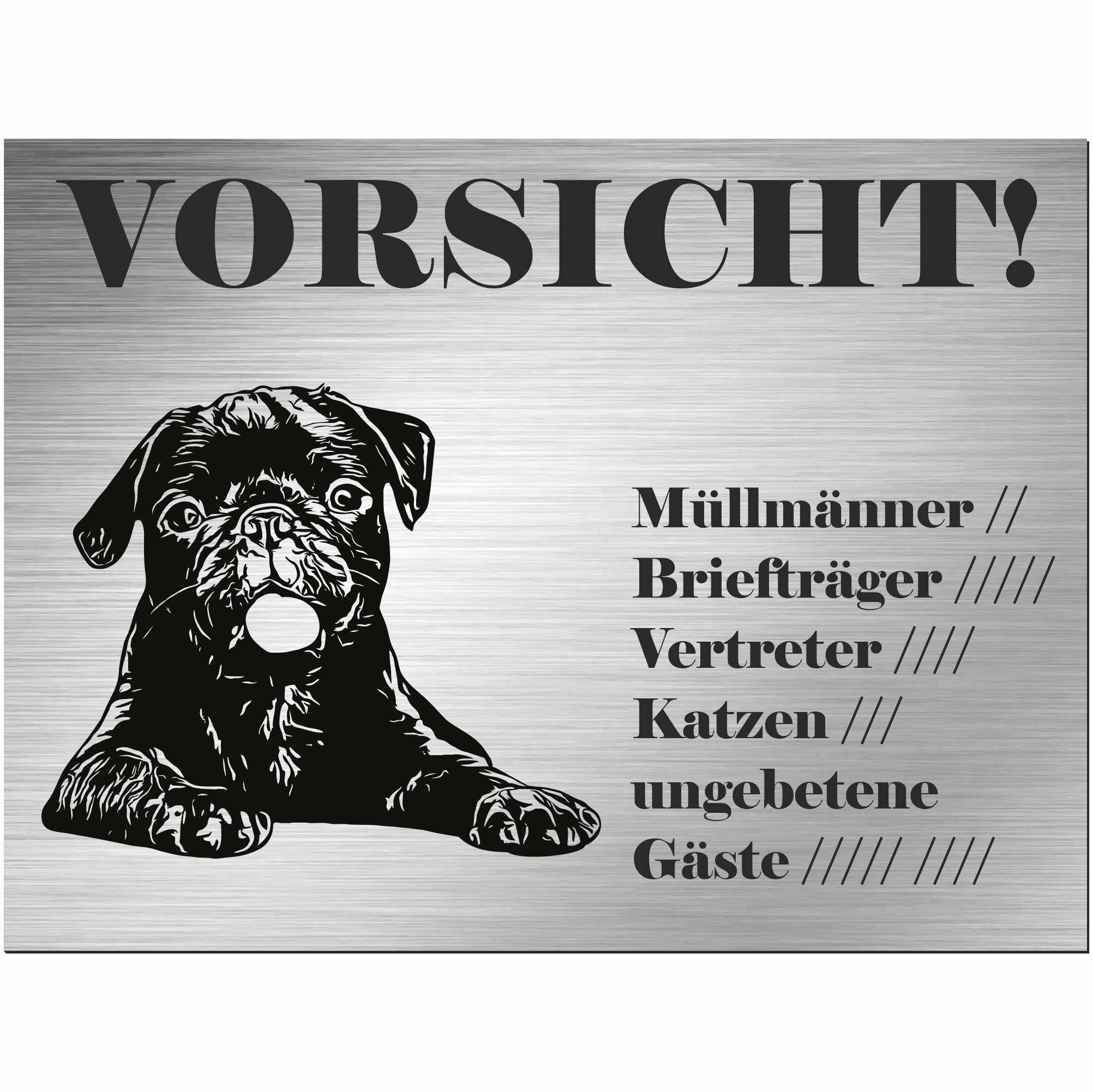 Plaque Carlin en Dibond aspect acier inoxydable rigide de 80x60 cm