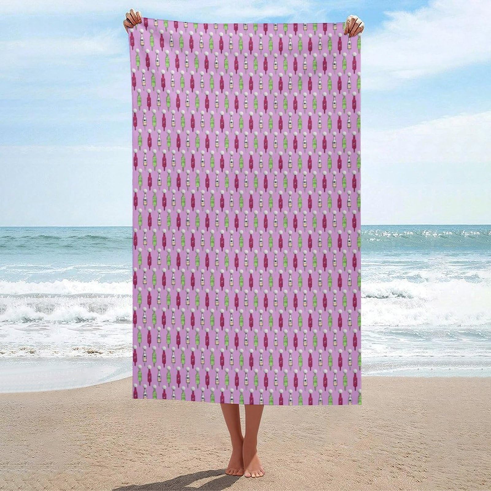 Anceky Beach Towel Quick-Dry Beer Golf Tees Bath Towels Beach Towel Large Absorbent Bath Towel for Home Gym Travel 31 X 51 in