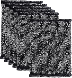 GDJGTA 6PCS Stainless Steel Sponge Wipe Sponge Descaling Wire Cloth Kitchen Pot Wipe Pot Artifact Cleaning Cloth Steel Ball Scouring Pad Mop Brush (Black, One Size)