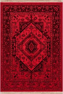 VIMODA Teppich ROYAL Dunkelrot im Vintage-Orient Stil“– Hochwertig & Pflegeleicht,Maße:200x290 cm;Farbe:Red7