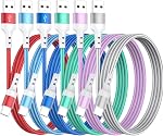 USB C Cable, USB-A to USB-C Fast Charging Cable 6-Pack (3/3/3/6/6/10ft), Nylon Braided USB-C Charging Cords, Compatible with iPhone 17/16/15 Series, Samsung Galaxy, Google Pixel & More