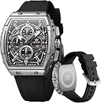 Montre chronographe étanche OLEVS pour homme, cadran multifonction lumineux, bracelet en silicone, cadeau pour homme