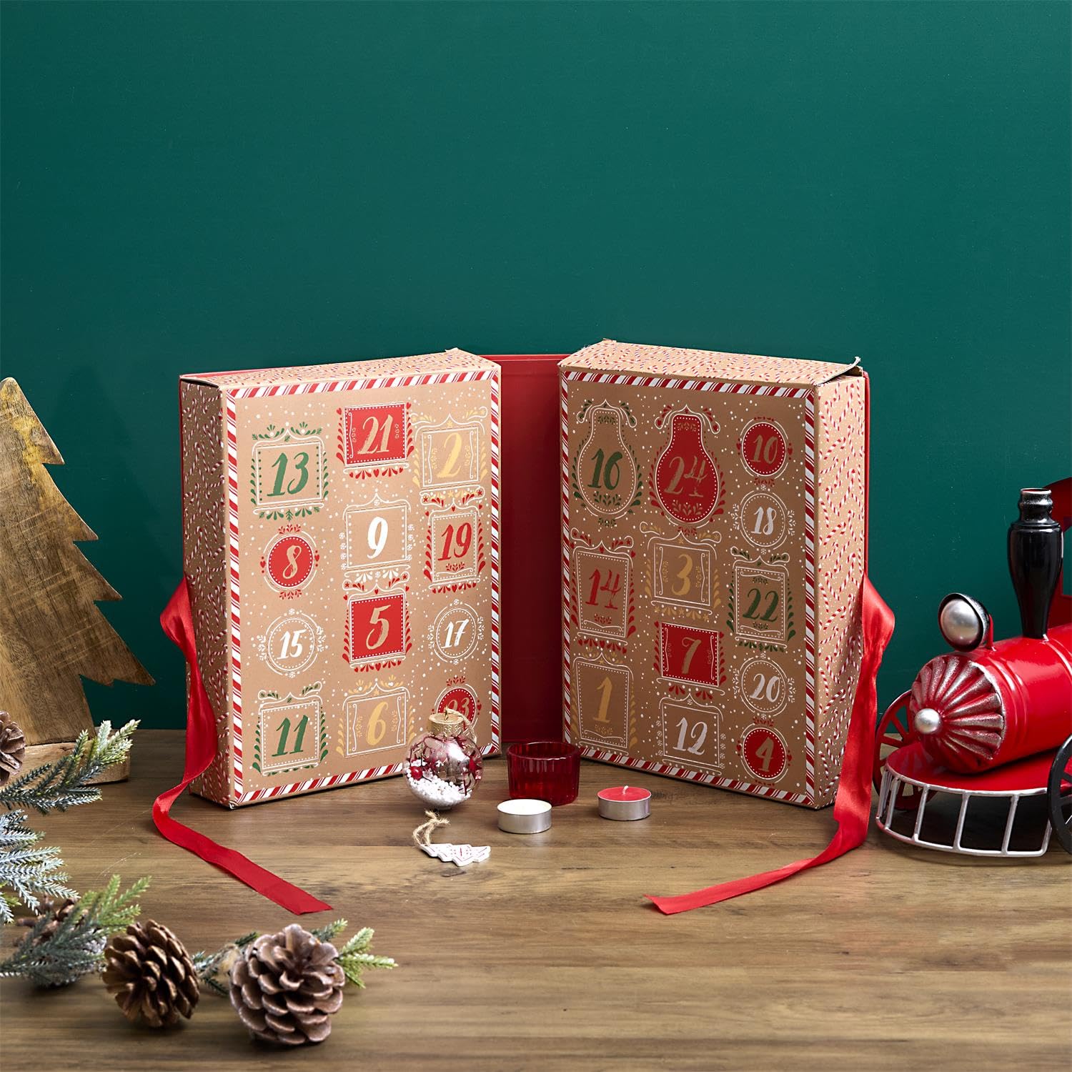 Calendario dell’Avvento con Candele Profumate – 24 Candele & Decorazioni Natalizie – Calendario dell’Avvento di Lusso per Donne – Idea Regalo di Natale – Idea Regalo di Natale