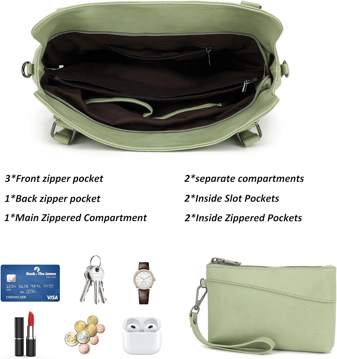 TANTOMI Hobo Bag for Women Large Crossbody Purse and Handbags Multiple Pockets with Adjustable Shoulder Strap - Image 4