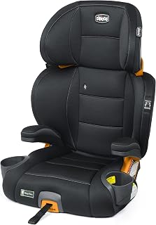 Chicco KidFit ClearTex Plus 2-in-1 Booster Car Seat - Highback to Backless, 40-110 lbs, Chemical-Free, Obsidian/Black