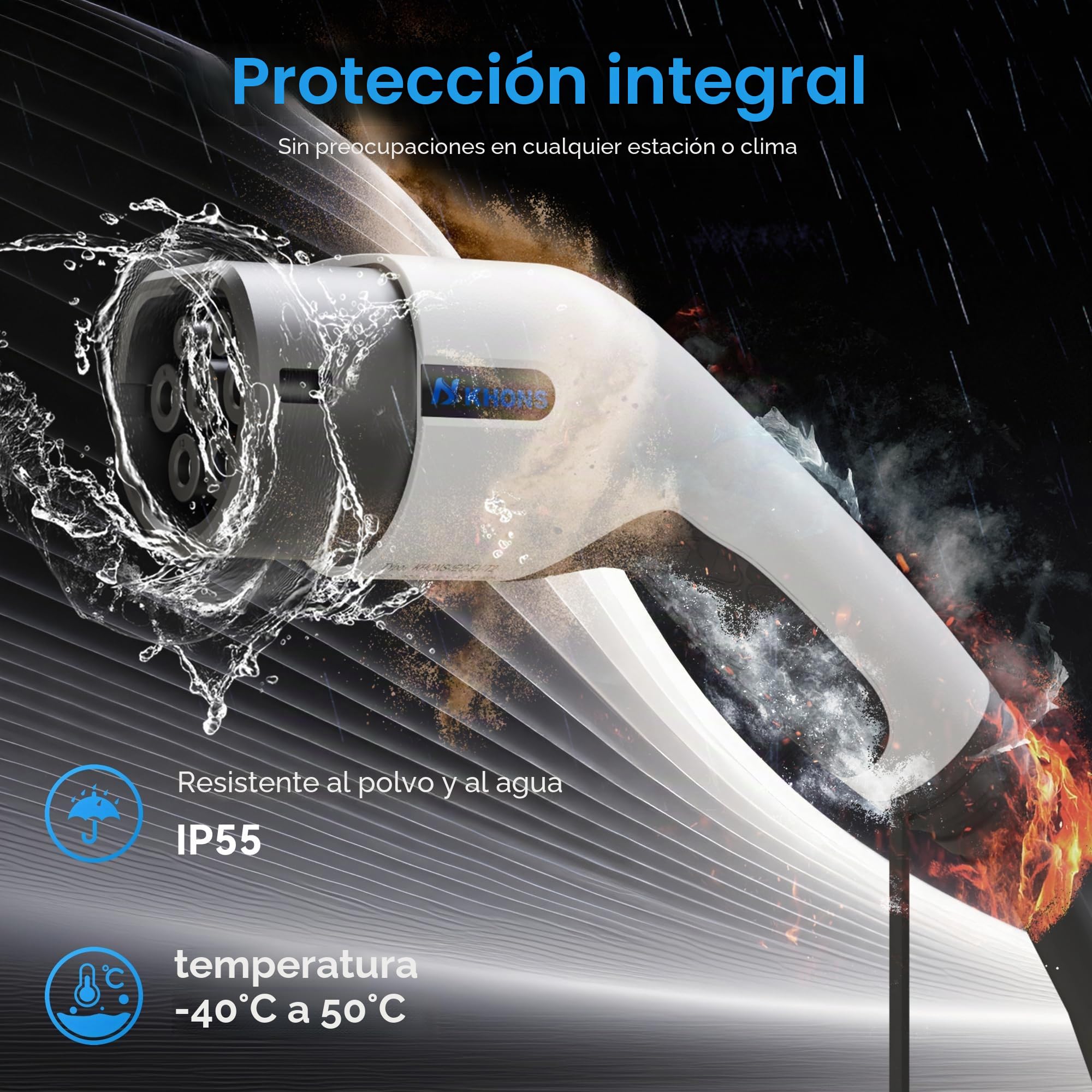 EV Cable de Carga Tipo 2-32A /7,4kW/Monofásico Cable Carga Coche Electrico para EV/PHEV Cable Tipo 2 Cargador Coche Electrico Compatible con Todos los Modelos Tipo 2/CCS2(Blanco)