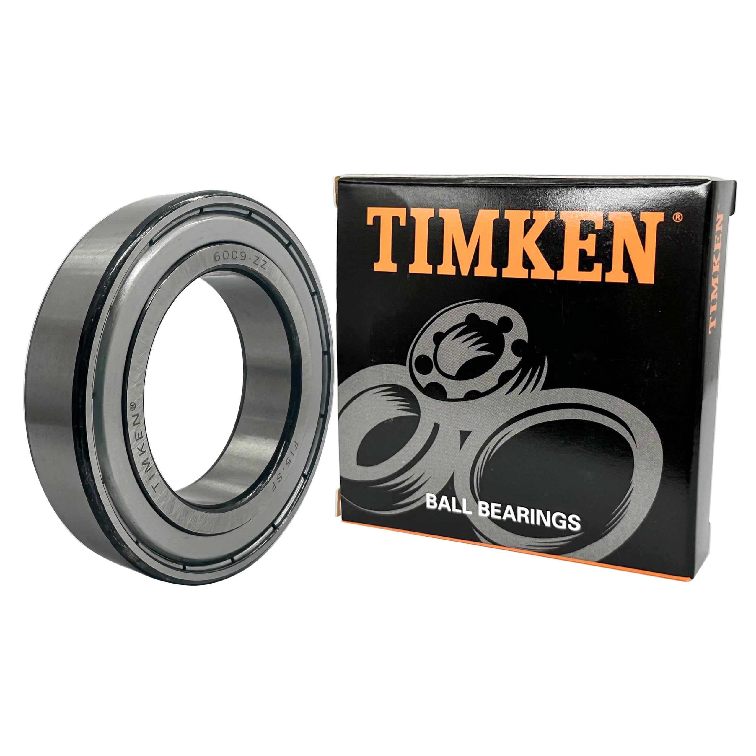 TIMKEN 6009-ZZ 2 Pcs Double Metal Seal Bearings 45x75x16mm, Pre-Lubricated and Stable Performance and Cost Effective, Deep Groove Ball Bearings.