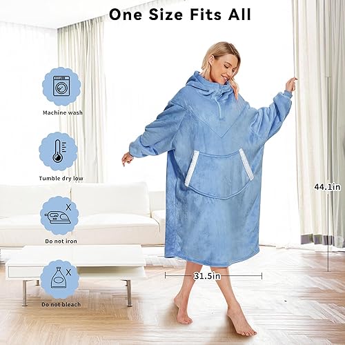 Miniatura 6 de Manta con capucha, sudadera de sherpa de gran tamaño con capucha para mujeres, hombres, adultos y niños 2024