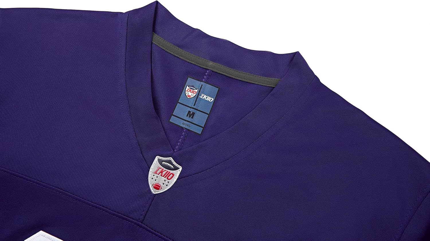 Custom Mens/Youth Football Stitched T-Shirt for Sports Fan Purple/White No Brand/Logos - Image 3