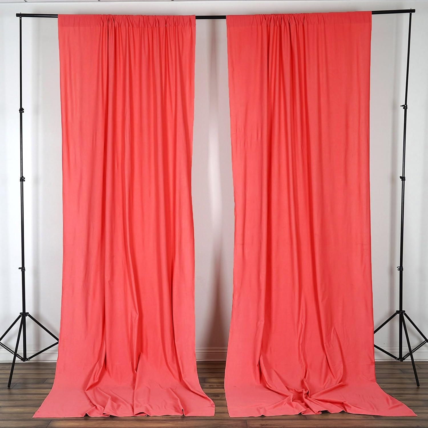BalsaCircle 10 ft x 10 ft Coral Polyester Photography Backdrop Drapes Curtains Panels - Wedding Decorations Home Party Reception Supplies
