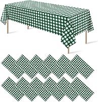 Vista 59 de Paquete de 16 manteles de plástico blanco para mesas rectangulares, manteles decorativos desechables blancos de alta calidad para fiestas, manteles