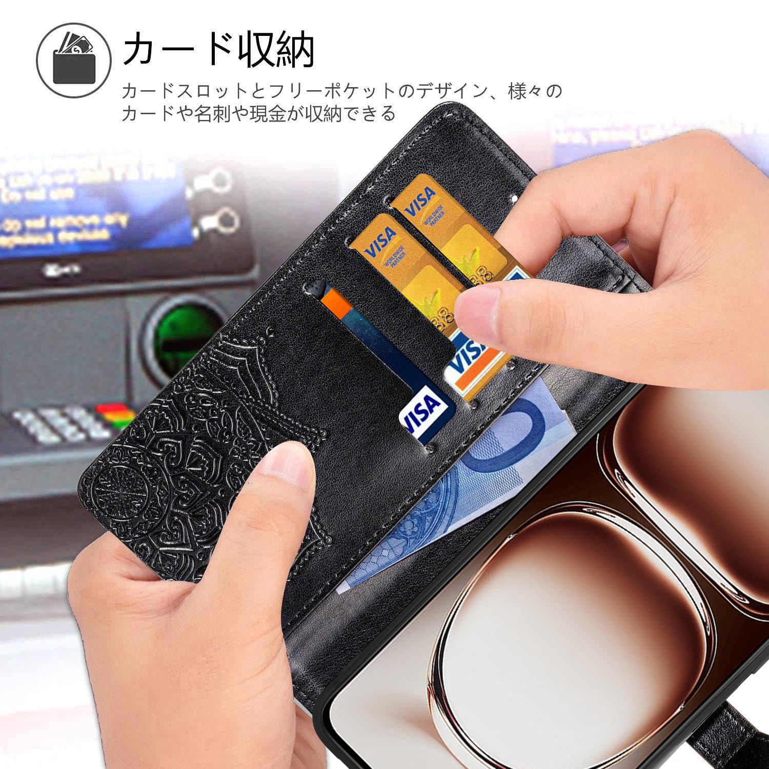Amazon.co.jp: OPPO A3 5G ケース 手帳型 適用 A402OP PU レザー