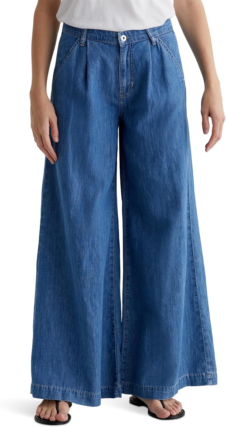 AG Women's Melinda High-Rise Ultra Wide Palazzo Jeans in Catalina