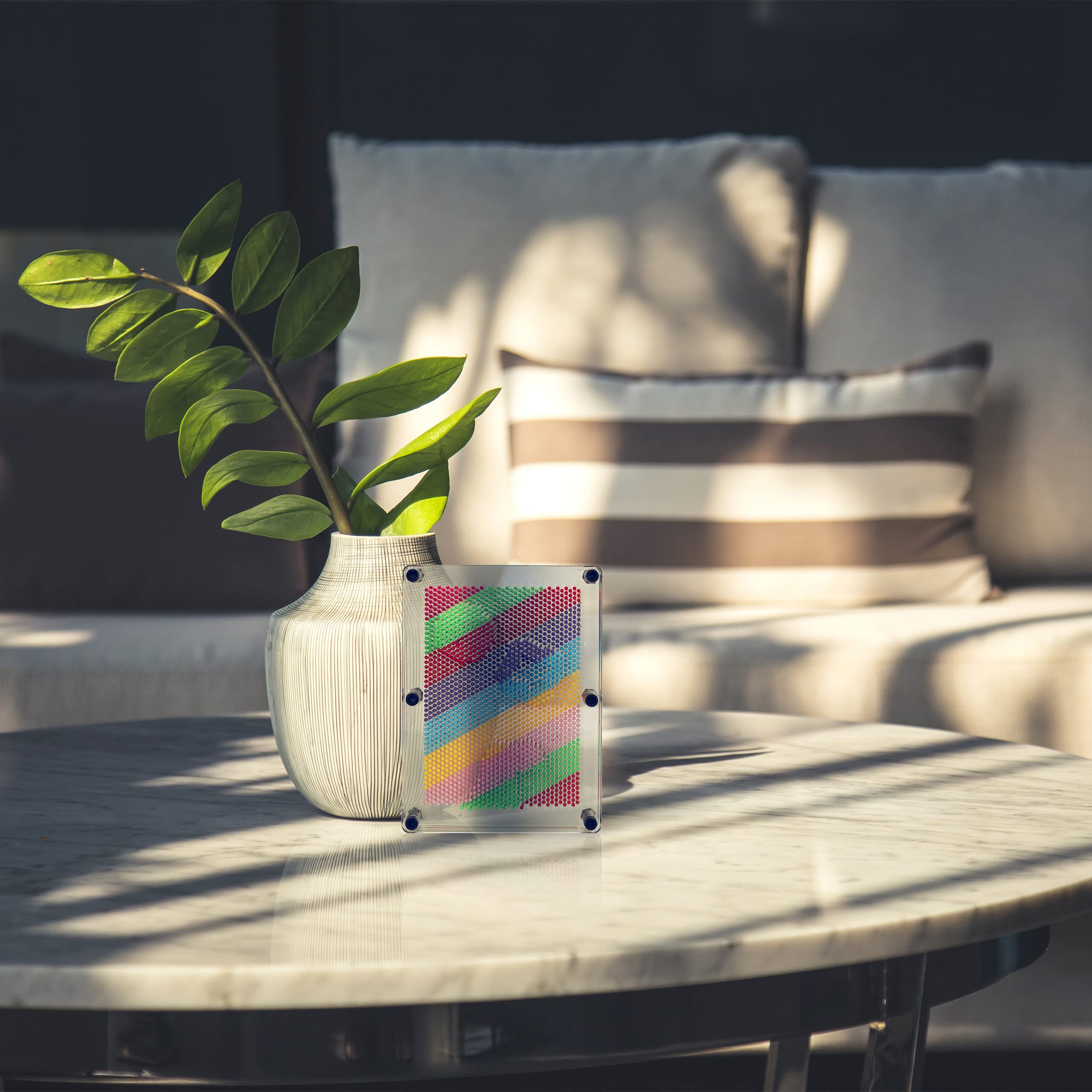 Relaxdays Pin Art 3D, Board Pins per Sculture, Pinpressions, Gioco con i Chiodini Modellanti, H x L: 20x15, Multicolore