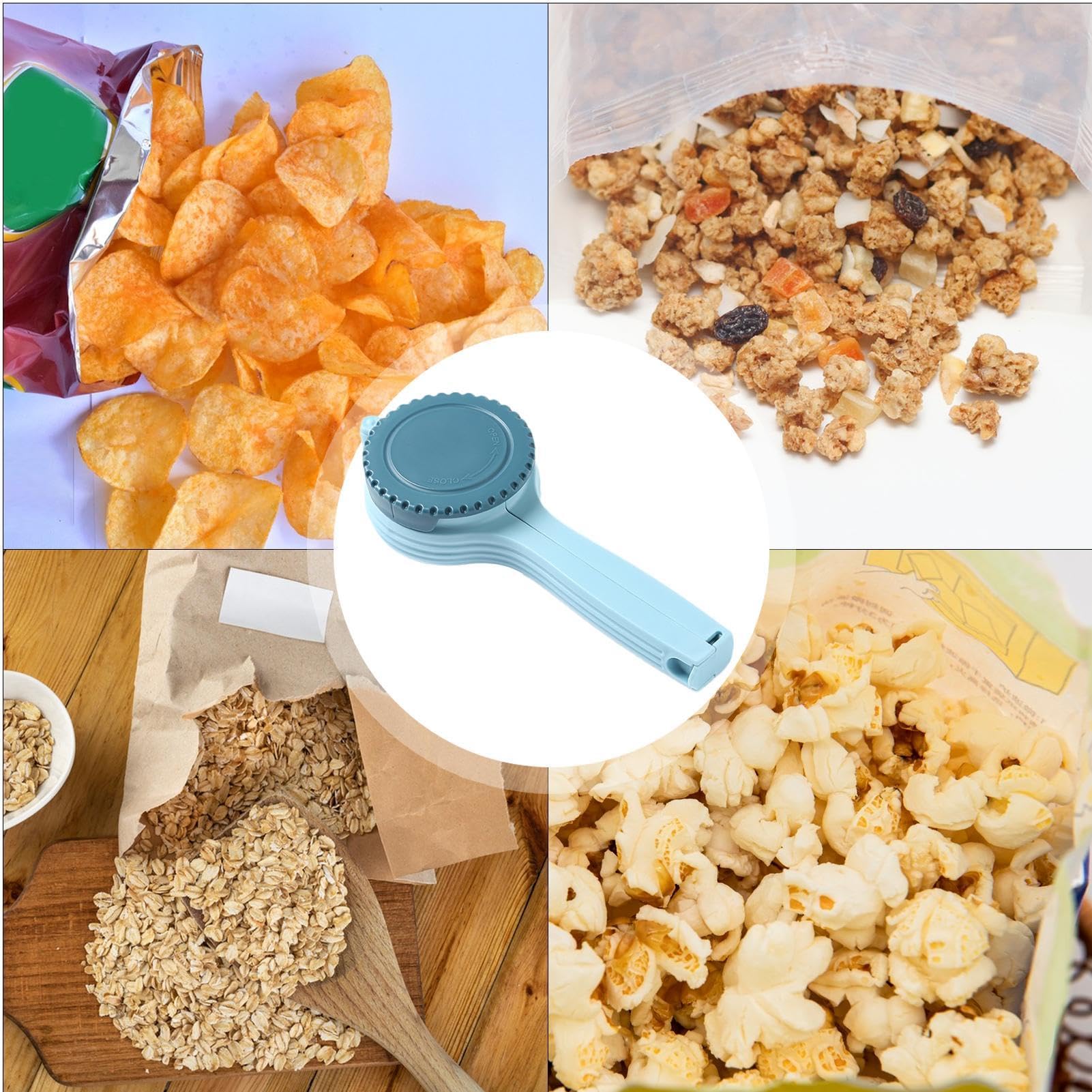 Wiederverschließbare Clip Mit Ausgießer – 20,4 X 7,5 Cm, PP | Luftdicht, Auslaufsicher Und Mehrfach Verwendbar | Ideal Für Snacks Und Backzutaten