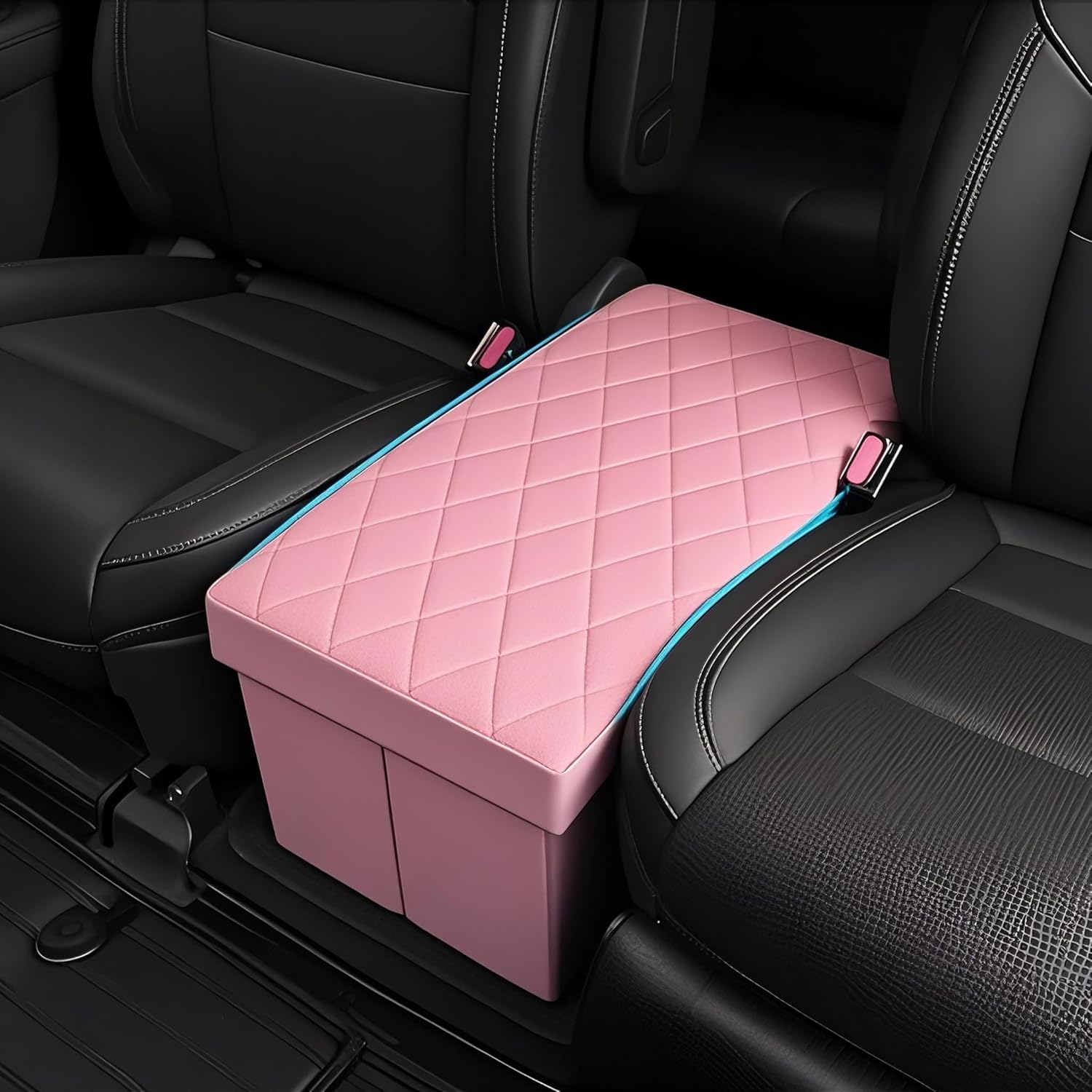 Seat Aisle Storage Box for Ford Explorer 6-Passenger Models – Organizer Rear Seats Passage – Foldable, Easy Installation, for Ford Explorer ST XLT Accessories 2020 to 2025 (Black)