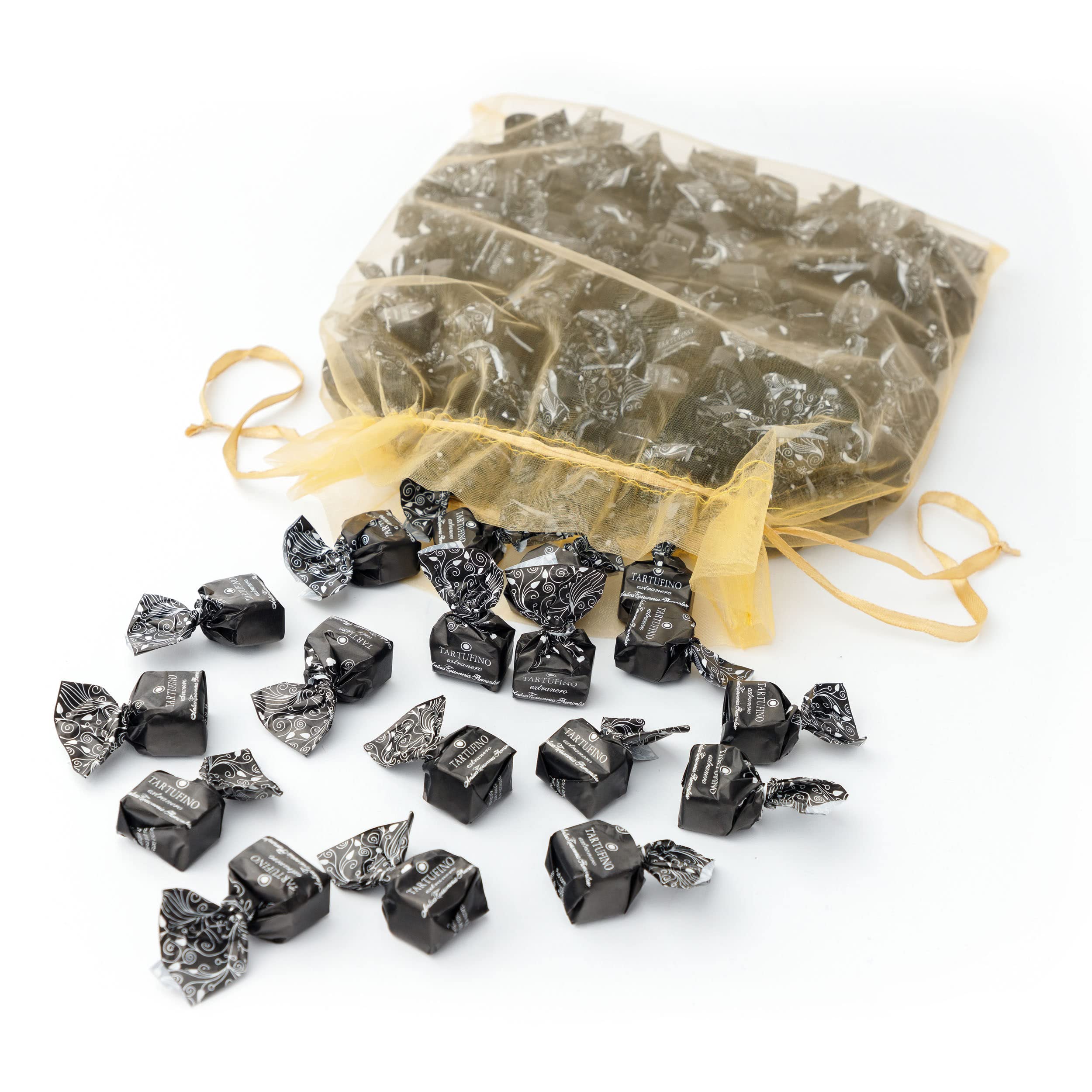 GUSTONE. Tartufin Dolce Extranero Antica Torroneria Piemontese 140 1kg | IGP-geschützte Herkunft, dunkler Zartbitterschokolade, Schokoladentrüffel, seit 1885 in Familienbesitz, 52% Kakao, vegan
