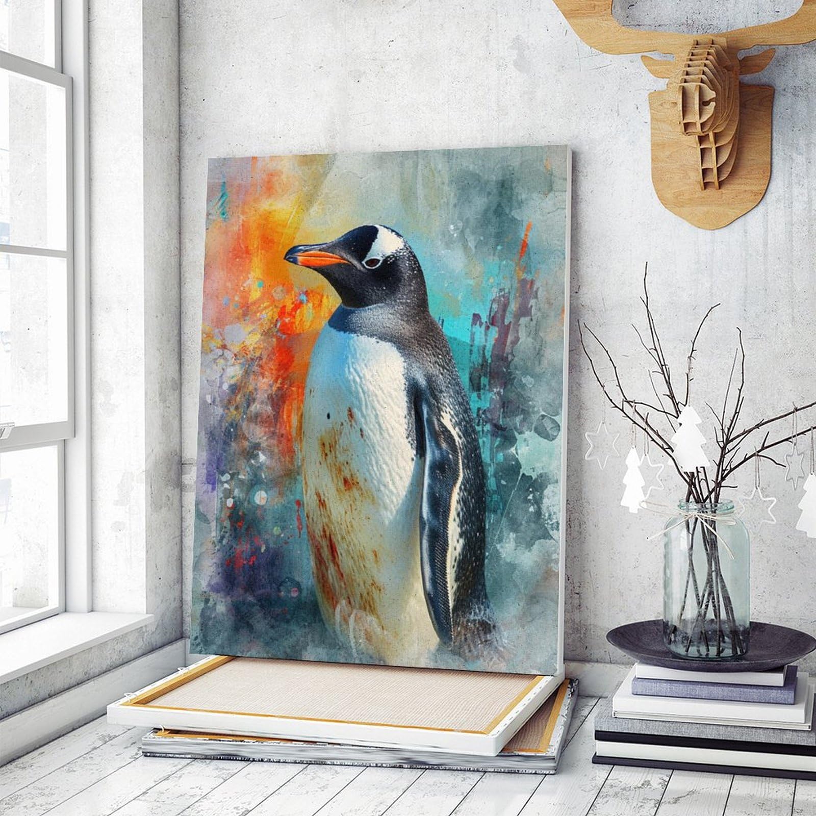 〜ぬいぐるみシリーズ〜　かわいいペンギンの油絵 Amazon | かわいいペンギンの水彩画 数字キットによる絵画 数字油絵