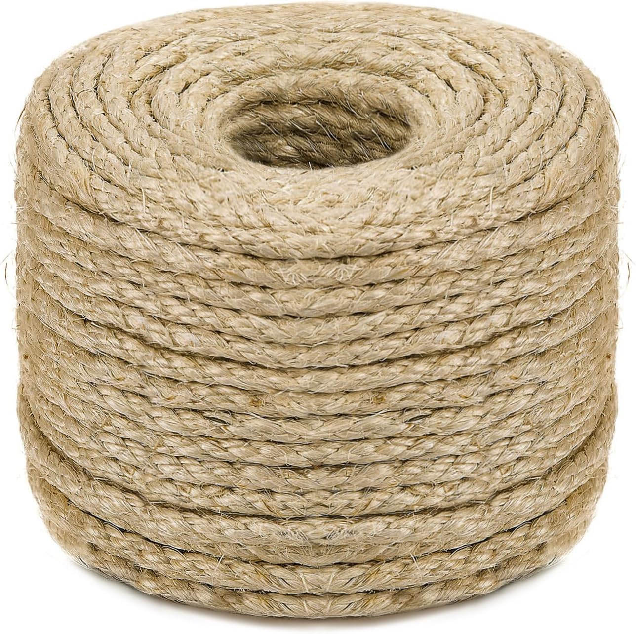 Sisal Rope for Cat Scratching Post Tree Tower Replacement for Repairing Recovering or DIY Scratcher (Natur, 4mm 50ft)
