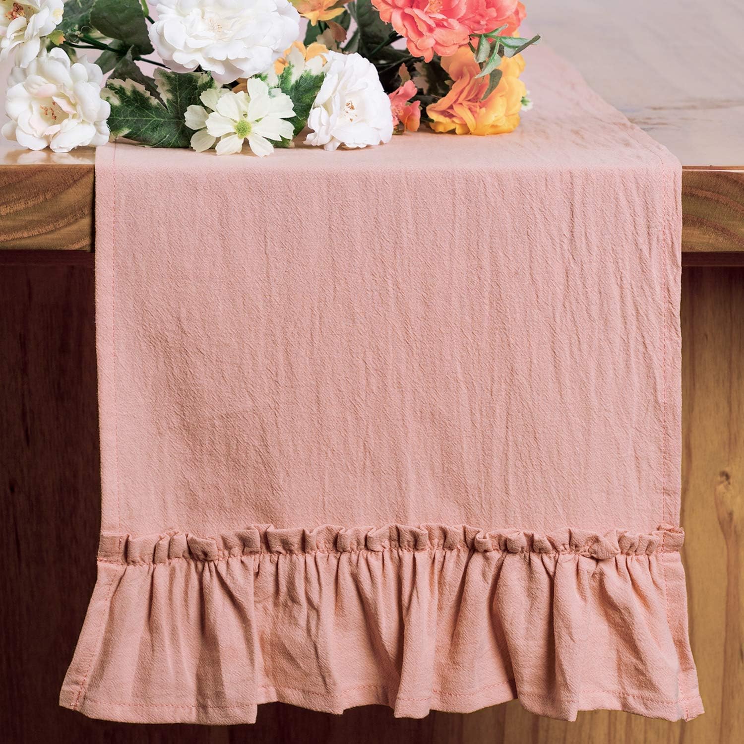 yuboopink farmhouse table runner 48 in