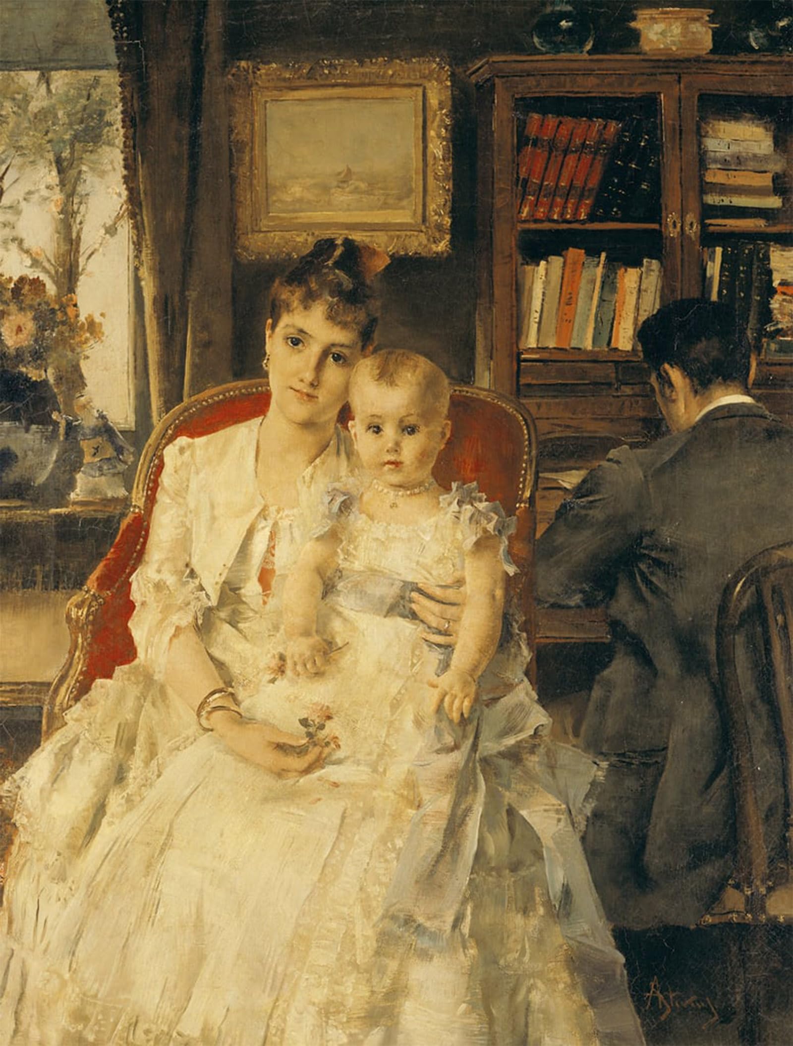 SERENDIPITP Vintage Picture Print on Canvas Wall Art Poster All Happiness by Alfred Emile Stevens Artwork Print Poster for Wall Decor 60x90cm