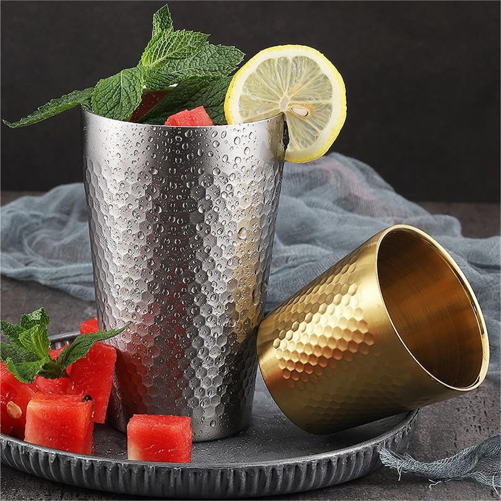 Taza de Acero Inoxidable 304 con patrón Nido Doble Pared