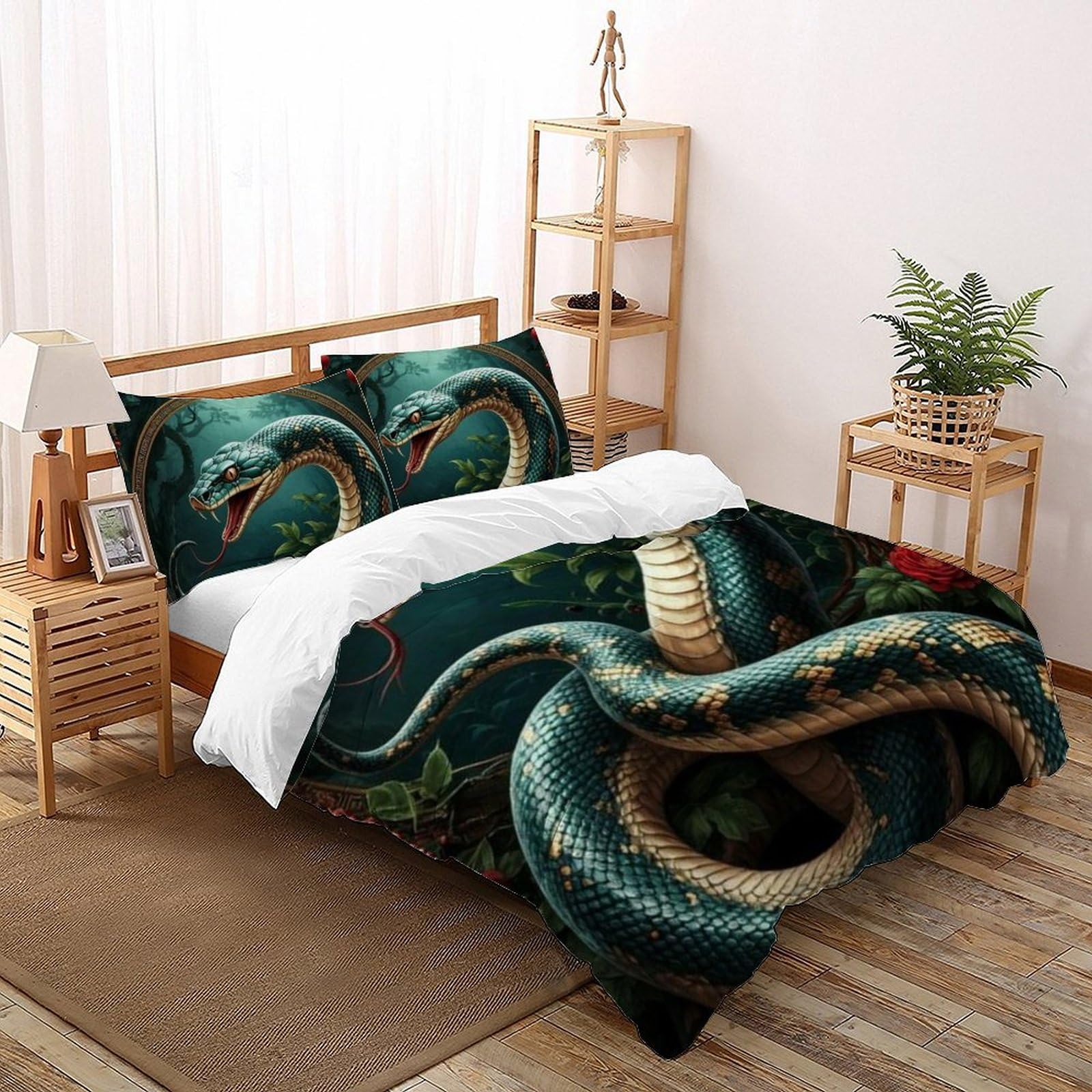 Parure de lit animaux bleu pour chambre d'enfant et suite parentale King Size