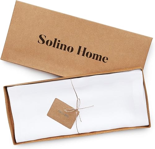 Miniatura 5 de Solino Home Camino de mesa de lino, Fete, 14 x 48 pulgadas, blanco, hecho a mano con tela de lino europea, 100% lino puro