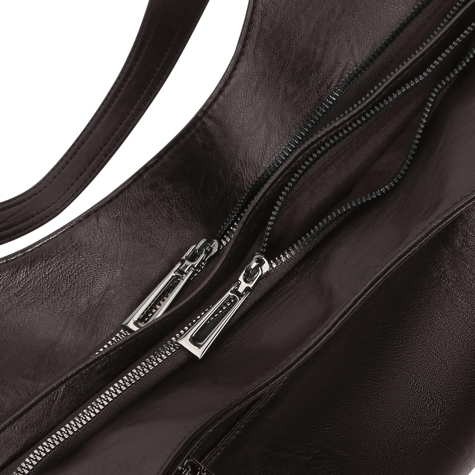 GSenhui Bolso de mano vintage para mujer, bolso de ciudad, holgado, grande, de piel sintética, estilo punk, bolso de hombro para mujer, para viajes, negro, B3-café, 40x25x15 cm