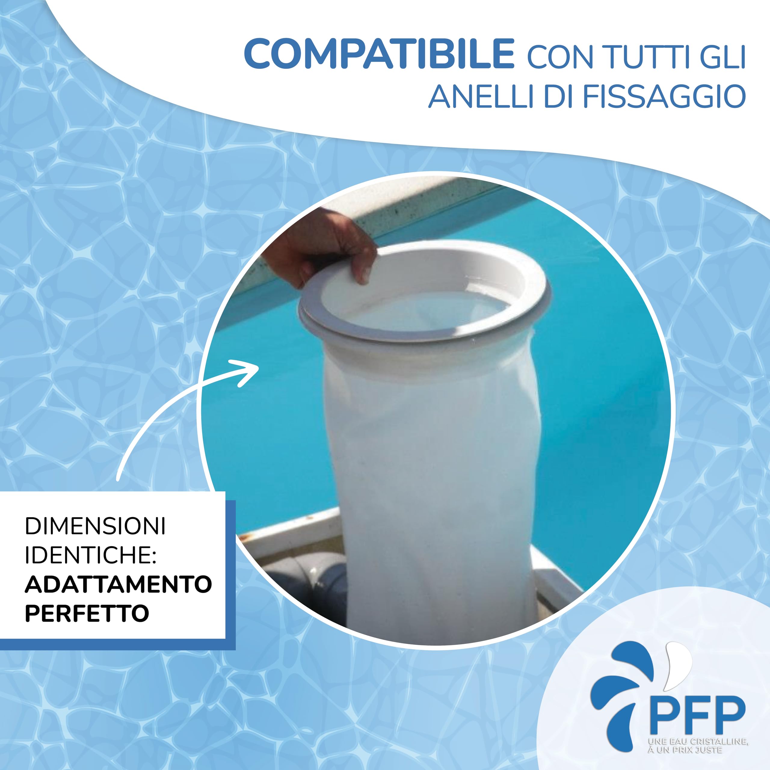 Sacchetto filtrante, compatibile con piscine Desjoyaux, 15 micron (Confezione da 2)