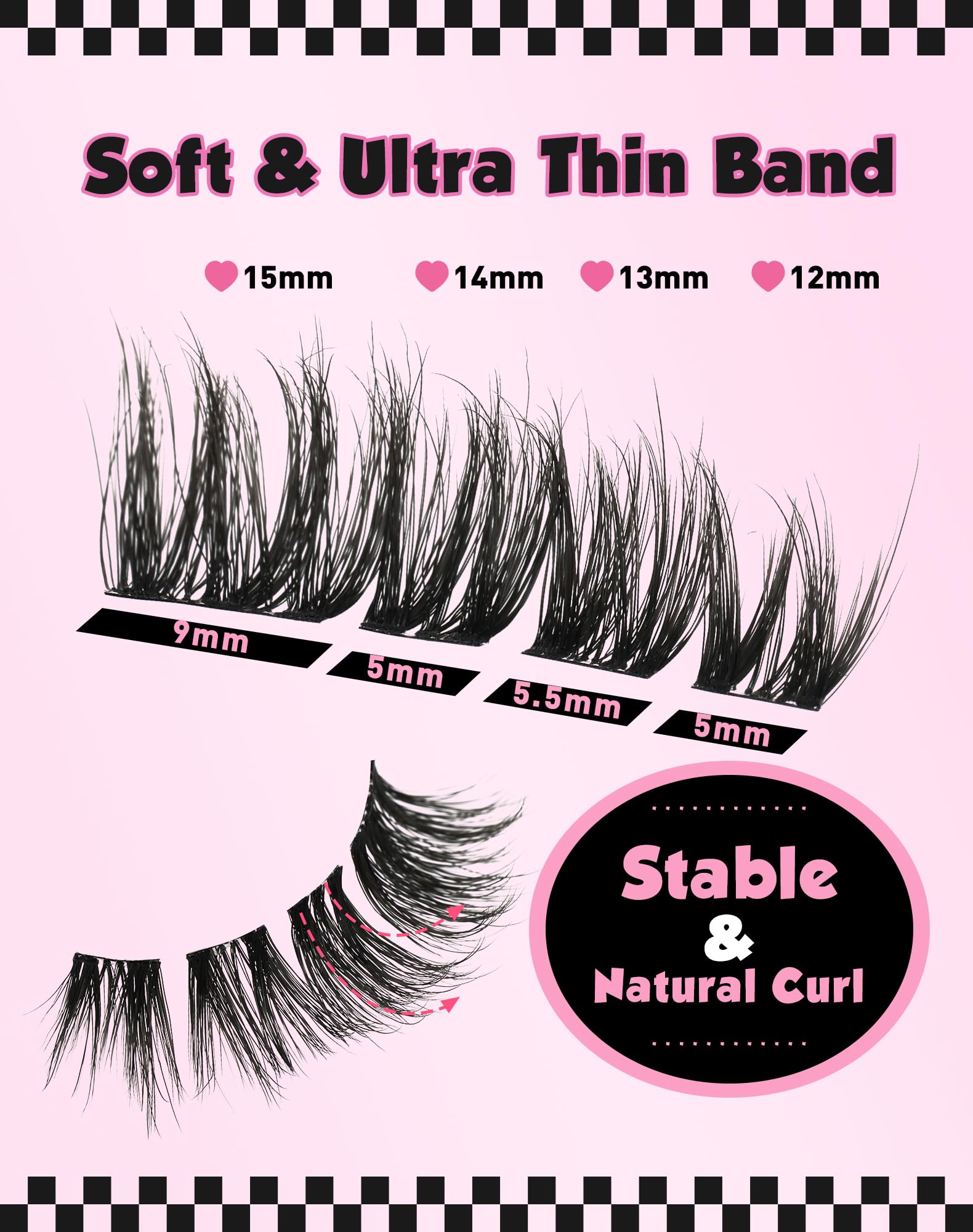 Lash Clusters Cat Eye 7 works Eyelash Clusters Wispy DIY Lash That Look Like Extensions 12-15MM 3D False Eyelashes Natural Soft Fluffy Mink Individual Cluster Lashes - Image 2