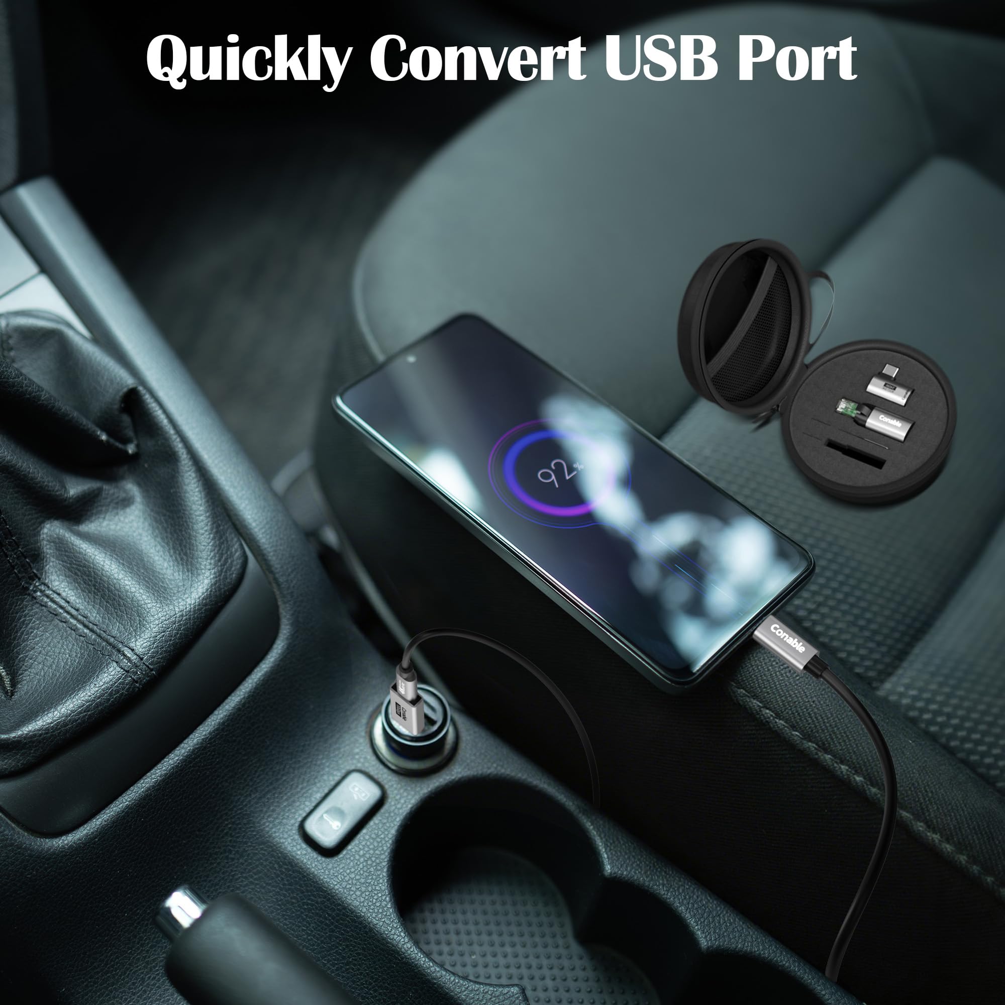 Adaptateur de voyage USB 6 en 1, pour Internet/données/chargement/vidéo, comprend : adaptateur USB-C vers RJ45, câble Type-C 3.1, connecteur USB vers USB-C, convertisseur USB4 à angle droit, outil