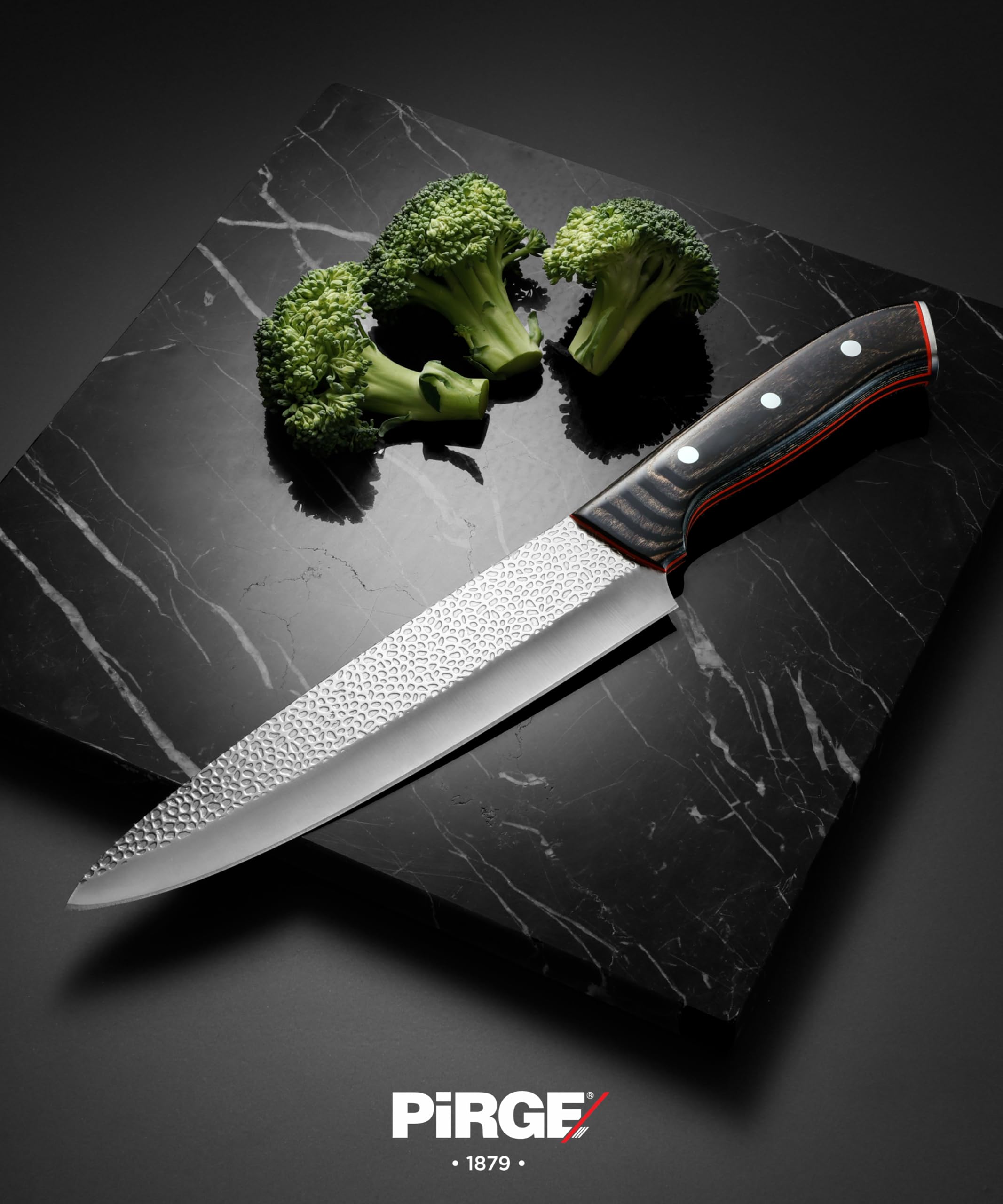 Pirge Cuchillo de cocinero forjado de 21 cm - Cuchillo de cocina con alicates continuos de madera compuesta - Excelente nitidez, cuchillo universal - Acero inoxidable alemán 56 HRC con alto contenido