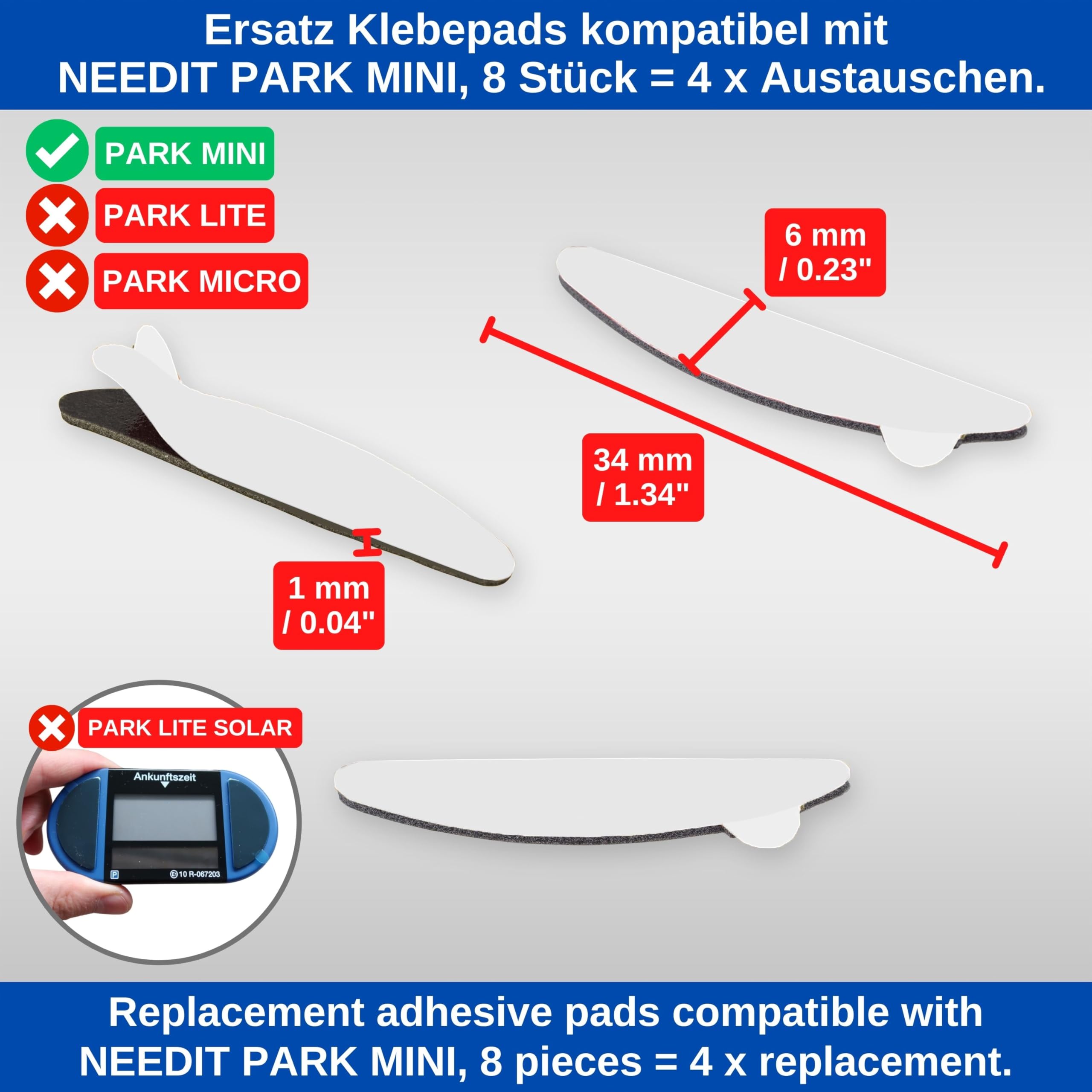 Kit De 2 Pastilles Adhésives De Rechange Pour Avertisseur Saphe Drive Pro Et Mini - Colle Spéciale Pour Tableau De Bord, Pare-brise - 13