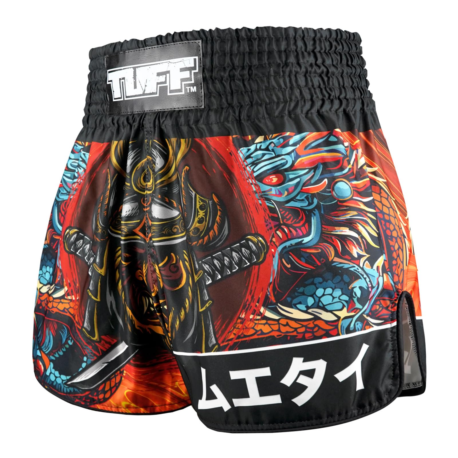 Tuff Sport Pantaloncini da boxe Muay Thai, stile retrò, taglio slim classico, per MMA, kickboxing, allenamento, abbigliamento da allenamento