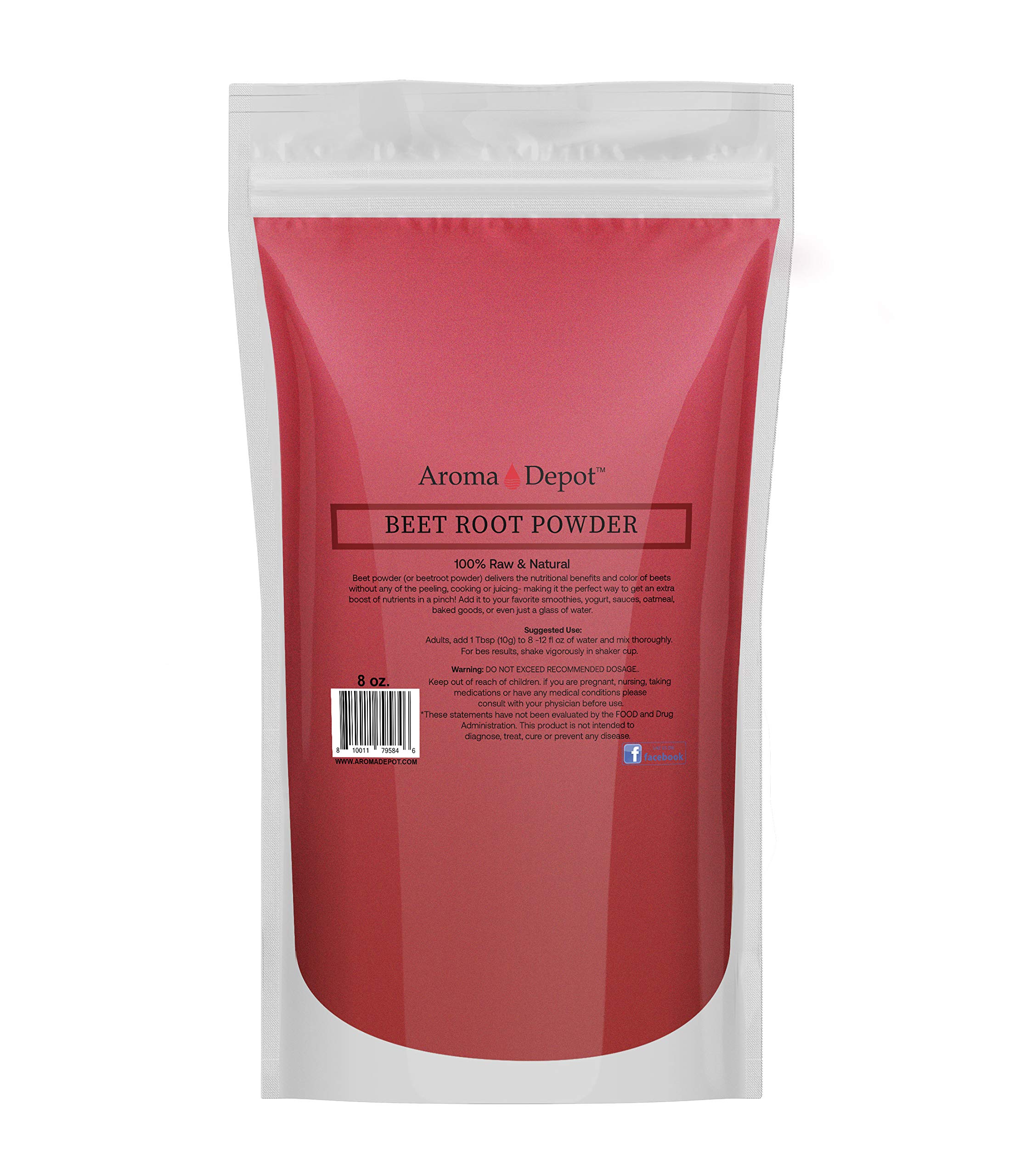 Aroma DepotBeet Root Powder 8 oz. Raw & Non-GMO I Vegan & Gluten Free I Nitric Oxide Booster I Boost Stamina and Increases Energy I Immune System Booster I 100% Natural