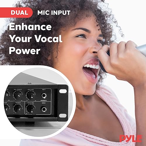 Miniatura 4 de Pyle Amplificador de mezcla PA Bluetooth - Amplificador de potencia estéreo de montaje en rack de audio para el hogar de 500 W, pantalla LED