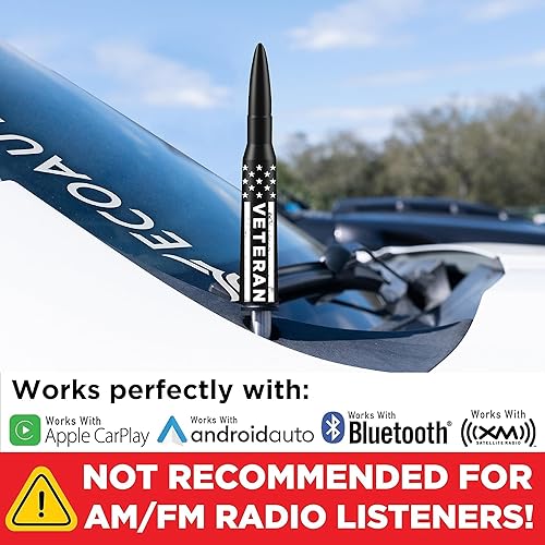 Miniatura 3 de EcoAuto Cubierta de antena de coche para todos los modelos de camiones Chevy y GMC  Antena de radio para camión fabricada con aluminio de grado