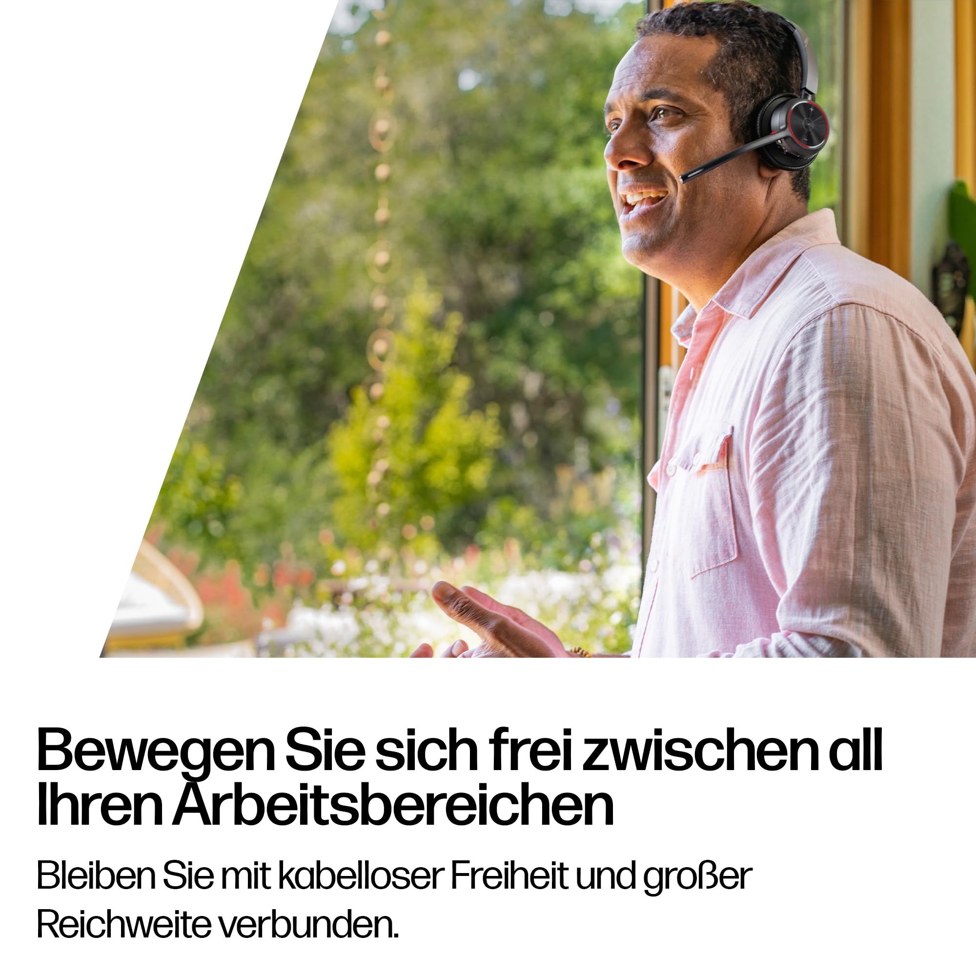 Poly Voyager 4320 UC schnurloses Headset, Stereo-Kopfhörer mit Noise Cancelling-Mikrofonarm, Verbindung mit PC/Mac/Mobiltelefon über Bluetooth, Kompatibel mit Teams (zertifiziert), Zoom und andere