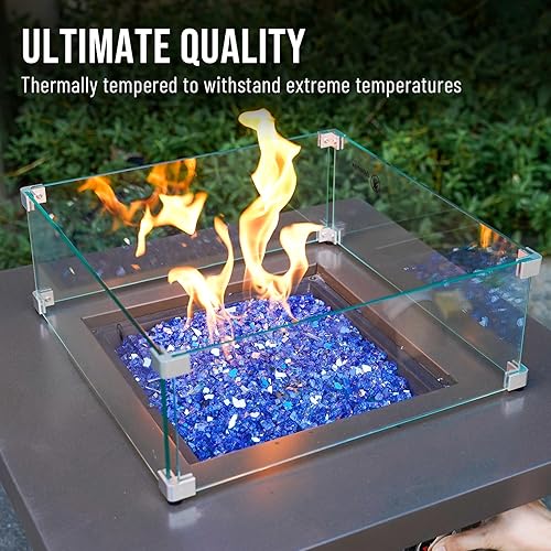 Miniatura 176 de Skyflame 4.53 kg de vidrio resistente al fuego, de 1.27 cm, de brillo intenso para paisajismo de chimenea, lugar para fogatas, Platino reflectante
