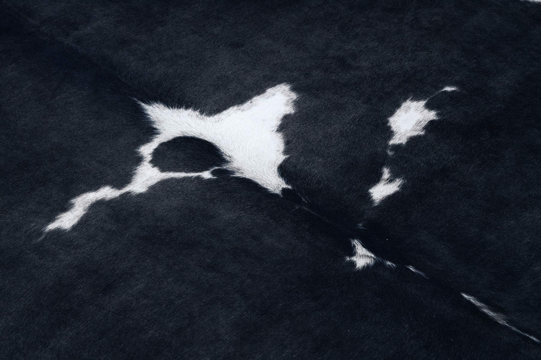 rugsx Tappeto in Pelle Bovina Artificiale Cowhide, Mucca, Motivo Animali, Finta Pelle, Tappeto per Soggiorno, casa, Camera da Letto, DIY Crafts, Nero Bianco 100x150 cm