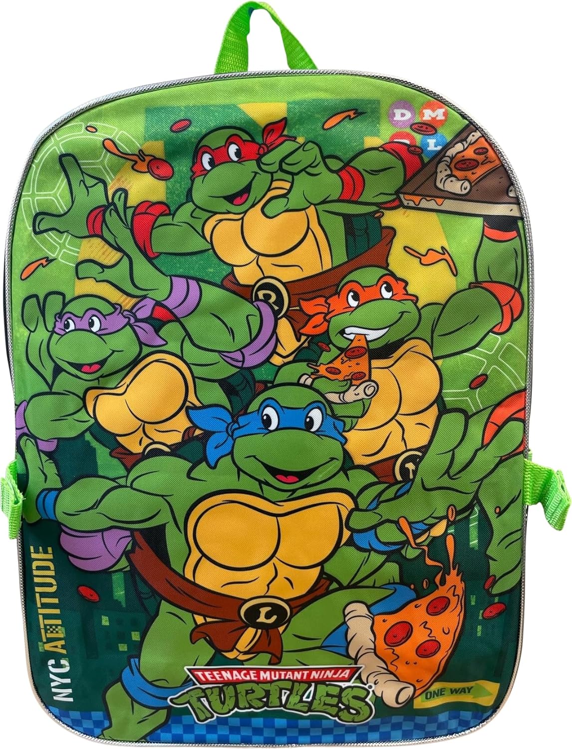 Ruz Group Kid's Licensed 16 Inch Backpack With Removable Lunch Box Set (Ninja Turtles)